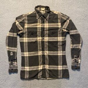 Vintage Mad Man Black Multicolor Plaid 100% Cotton 
Long Sleeve Button Up Shirt